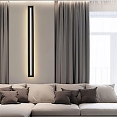 cheap Wall Sconces-Modern LED Wall Light, Indoor/Outdoor IP65 Waterproof Garden Light40/60/80/100/120cm Black Long Stripe Wall Light, Terrace Corridor Bedroom Living Room Wall Light 110-240V