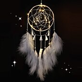 baratos Espanta-espíritos-1 peça apanhador de sonhos artesanal presente gancho de pena padrão de lua carrilhão de vento com um círculo ornamento decoração de parede estilo boho sem luz