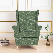 baratos Tampa da poltrona e capa de cadeira sem braço-Capa de poltrona de spandex para cadeira Strandmon, capa elástica anti-riscos para cadeira com encosto lateral, capa de cadeira com encosto jacquard removível lavável à máquina
