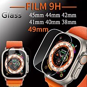 cheap Smartwatch Screen Protectors-Screen Protector Film for iWatch Ultra/Ultra 2 Series 9 8 7 6 SE 5 4 3 2 1 for Apple Watch 49mm 44mm 40mm  Soft / Tempered glass Protective Accessories（3/1pcs film）