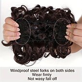 abordables Queue-de-cheval-mariée gros chignon en désordre, chignon bouclé synthétique avec clips de peigne, queue de cheveux couverture chignon extension de queue de cheval faux cheveux naturels