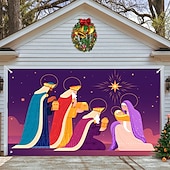 お買い得  屋外装飾-クリスマスガレージドアバナー、屋内屋外クリスマス休暇、幸せな背景、装飾カバー、クリスマス新年あけましておめでとうございますバナー、大型ドアカバー、クリスマス装飾