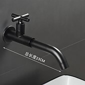 cheap Wall Mount-Wall Mounted Bathroom Sink Faucet, Brass Constructed Single Handle One Hole Long Reversible Spout Bath Mixer Taps for Bathroom Sink Tall Vessel in Black Chrome Antique Brass Silver