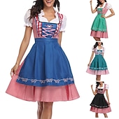 baratos Mulheres-Oktoberfest Vestidos Dirndl Trachtenkleader Oktoberfest / Cerveja Empregada Bávaro Alemão Munique prados Mulheres Pano de Estilo Tradicional Blusa Vestido Avental (70 cm)