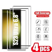 お買い得  サムスン用保護フィルム-4枚 スクリーンプロテクター 用途 サムスンのギャラクシー S24 Ultra Plus S23 S22 S21 S20 Ultra Plus FE Note 20 Ultra Note 20 S25ウルトラ 強化ガラス 硬度9H 気泡防止 指紋防止 ハイディフィニション(HD) 3Dタッチ対応