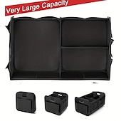 cheap Car Organizers-Trunk Organizer For Car, Collapsible Multi-Compartment Car Organizers Foldable And Waterproof, 600D Oxford Polyester, Suitable For Most Models