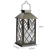 cheap Landscape Lights-Vintage Solar Pendant Lamp Hollow Solar Portable Lamp Outdoor Courtyard Lamp Decorative Lamp Candle Lamp 1PC for Halloween