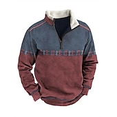 preiswerte 3D-Sweatshirts für Herren-Herren Graphic Farbblock Stammes Sweatshirts Sweatshirt Pullover Reißverschluss-Sweatshirt Langarm Sweatshirt Viertel Postleitzahl Täglich Basic Brautkleider schlicht 3D-Druck Urlaub Festtage Ausgehen