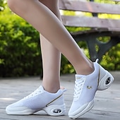 ieftine Adidași de Dans-adidași de dans pentru femei de culoare neagră, cu accente roz, talpă despicată și talpă cu pernă de aer - cei mai buni pentru zumba și hip-hop