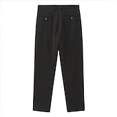 preiswerte Schlank-Herren Anzughosen Hose Hosen Hose Freizeithose Anzughose Tasche Einfarbig tragbar Draussen In voller Länge Hochzeit Heim Arbeit Modisch Strassenmode weiß grau Schwarz elastisch