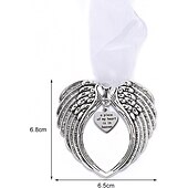 cheap Tree Accessories-Angel Wings Christmas Ornament with Lanyard Style Memorial Decoration for Tree Sympathy Gift Loved Ones in Silver
