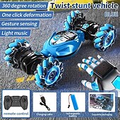 cheap RC Vehicles-4WD Gesture Sensor Toy Car Double-Side Rotation Off-Road Vehicle360 Flip With Light And Music Birthday Toy Car Hand Controlled RC Car Festival Thanksgiving Gift