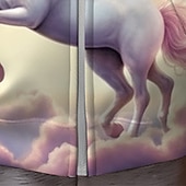 preiswerte Mädchen 3D Cartoon-Mädchen 3D Einhorn Kapuzenshirt Mantel Oberbekleidung Langarm 3D-Druck Herbst Winter Aktiv Modisch Kuschelig kinderkleidung 3-12 Jahre Outdoor Casual Täglich Regular Fit
