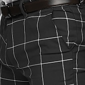 cheap Chinos-Men&#039;s Trousers Chinos Chino Pants Pocket Plaid Comfort Breathable Outdoor Daily Going out Fashion Casual Dark Khaki Black