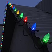 abordables Guirlandes lumineuses à brancher-lumières de Noël 16,4 pieds 50 LED C6 lumières de Noël 5 m avec fonction de synchronisation prise étanche et connectable pour la décoration de jardin de fête à la maison décorations de Noël en plein