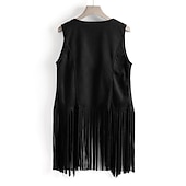 preiswerte Oberteile-Retro Vintage 1960er 1970er Wildlederweste Hippie Disco Quastenfransen Damen Mädchen Weihnachten Halloween Karneval Leistung Party / Abend Pride Parade Erwachsene Weste