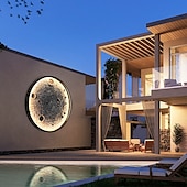 baratos luzes de parede ao ar livre-luminárias de parede externas design de lua lanternas de parede à prova d&#039;água ip65 arandelas de varanda pretas iluminação montada na parede para entrada de porta frontal de pátio 110-240v