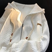 tanie Bluza sportowa z kapturem-damska bluza z kapturem zapinana na zamek, aktywna odzież sportowa, teksturowana, jednokolorowa, sportowa, swobodna, bluza z kapturem zapinana na zamek, przednia kieszeń ze ściągaczem, długi rękaw,