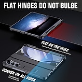abordables Carcasas Samsung-Funda para teléfono Samsung Galaxy Z Fold 6 Z Fold 5 Z Fold 4 Z Fold 3 cubierta trasera con soporte de pie con protector de pantalla magnético color sólido PC