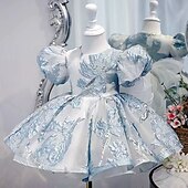 cheap Party Dresses-Girls&#039; 3D colour Dress Short Sleeve Summer Spring Wedding Party Cute Princess Kids 3-12 Years A Line Dress Tulle Dress Maxi Regular Fit