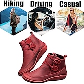 ieftine Botine-Pentru femei Cizme Cadouri de Valentin Mărime Plus Size Pantofi de confort Zilnic Culoare solidă Ghete Botine Iarnă Toc Drept Vârf rotund Elegant Pluș Casual Imitație Piele Dantelat Negru Rosu Gri