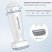 levne Nástroje pro péči o pleť-120pinové bio jehlové derma razítko pro růst chloupků mikrojehlice s nastavitelnou délkou jehly pro péči o pleť