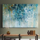 economico Quadri astratti-pittura a olio 100% fatto a mano dipinto a mano arte della parete su tela pietra verde moderna astratta decorazione della casa arredamento arrotolato tela senza cornice non allungata