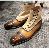 preiswerte Herrenstiefel-Herren Stiefel Knopfstiefel Formale Schuhe Abendschuhe Wanderschuhe Geschäftlich Brautkleider schlicht Britisch Täglich Büro &amp; Karriere PU Plüsch Körpergröße erhöhen Mittelhohe Stiefel Reißverschluss