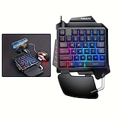 abordables Claviers-Clavier de jeu mécanique à une main, mini clavier de jeu portable rétroéclairé rvb