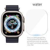 cheap Smartwatch Screen Protectors-Screen Protector Film for iWatch Ultra/Ultra 2 Series 9 8 7 6 SE 5 4 3 2 1 for Apple Watch 49mm 44mm 40mm  Soft / Tempered glass Protective Accessories（3/1pcs film）