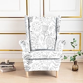 baratos Tampa da poltrona e capa de cadeira sem braço-Capa de poltrona de spandex para cadeira Strandmon, capa elástica anti-riscos para cadeira com encosto lateral, capa de cadeira com encosto jacquard removível lavável à máquina