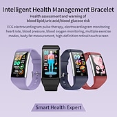 ieftine Ceasuri Smart-imsoi ecran ips de 1,47 inci lipide din sânge acid uric glicemie ecg tensiune arterială sănătate ceas inteligent monitorizare temperatură pedometru memento de apel compatibil cu Android ios femei
