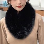 abordables Chales de piel-Bufandas de Mujer Estilo lindo Bufandas Sin Mangas Piel Sintética Velos de Boda Con Color Puro Para Diario Primavera
