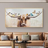 olcso Állatos festmények-mintura kézzel készített absztrakt állatok bika olajfestmények vászonra fal művészeti dekoráció modern kép lakberendezéshez hengerelt keret nélküli feszítetlen festmény