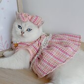 cheap Dresses-Dog Cat Dress Fashion Cute Winter Soft Washable Comfortable Outdoor Party Dog Clothing for Bichon Frise Poodle Pomeranian Baby Pet Papillon