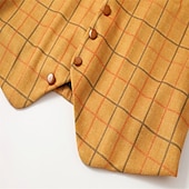 billiga Gilets-Herr Väst Dagliga kläder Utekväll Vintage Mode Vår &amp; Höst Knappar Polyester Bekväm Slät Enkelknäppt Kraglös Normal Vältränad Väst