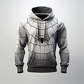 abordables sweats à capuche 3d pour hommes-Homme Graphic Araignées Sweat à capuche Sweats à Capuche Sweat-shirt Sweat à capuche manche longue Sweat à capuche Capuche Mode 3D effet Sport extérieur Vacances Vêtement de rue Blanche Rouge