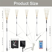 olcso Pathway Lights &amp; Lanterns-5db 5 W LED napelemes világítás Pathway Lights &amp; Lanterns Napelemes Karácsonyi esküvői dekoráció 8 világítási mód Meleg fehér Hideg fehér Zöld 5 V 600 LED gyöngyök