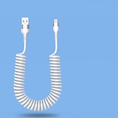 cheap Cell Phone Cables-5A Fast Charging Type C Cable Micro USB Spring Car USB Cable For Samsung Xiaomi Redmi POCO Huawei Honor Phone Accessories Gift