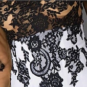 ieftine Rochii Cocktail-Rochii de cocktail tip sheath rochie elegantă lungime până la ceai cu mânecă lungă off shoulder fabrică elastică cu aplicații