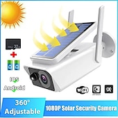 economico Videocamere di sorveglianza per esterni-60 angolo regolabile del pannello solare 1080p full hd telecamera ad energia solare telecamera ip wifi wireless telecamera per visione notturna impermeabile telecamera di sicurezza solare telecamera