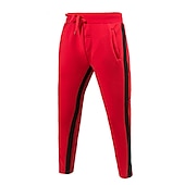 preiswerte Sweatpants-Herren Jogginghose Trainingshose Jogginghose Jogger Jogginghose mit geradem Bein Tasche Kordelzug Elastische Taille Streifen Komfort Atmungsaktiv Outdoor Täglich Ausgehen Modisch Brautkleider schlicht