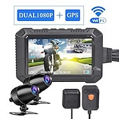 ieftine DVR Auto-wifi gps dvr motocicletă dash cam complet 1080p hd față și spate înregistrare dublă înregistrator de conducere pentru motociclete rezistent la apă pentru motocicletă cameră pentru motociclete