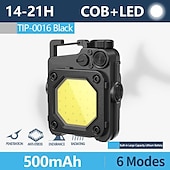 お買い得  作業灯-LEDキーチェーン懐中電灯、コブキーホルダーワークライト、ポータブルミニ充電式、6つの照明モード懐中電灯、マグネットベース付き、夜のキャンプ、緊急修理、犬の散歩用