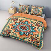 preiswerte Bettbezug-Sets-Bohemian-Mandala-Baumwoll-Bettwäsche-Set, leicht und weich, 2/3-teiliges Set, geeignet für Erwachsene und Kinder, Baumwoll-Bettwäsche-Set, King-Size-Bett, Bettbezug