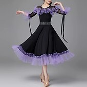 abordables Tenues de danse de salon-Danse de Salon Robe Fantaisie Femme Utilisation Usage quotidien Manches 3/4 Coton cristal