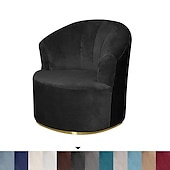 economico COPERTURA PRODURA E COPERCHIO SENZA ARGINE-Fodera per sedia girevole in velluto elasticizzato fodera per sedia casual accento stile moderno fodera per sedia con braccioli rotondi protezione per mobili addensare tessuto spandex lavabile