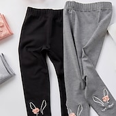 abordables Bas-Leggings Enfants Fille Couleur unie Actif Ruché Ecole Coton 3-7 ans Printemps Noir Blanche Rose Claire