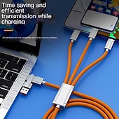 voordelige Mobiele telefoonkabels-USB C-kabel Bliksemkabel 100W 3.9ft USB A naar USB C USB A naar Lightning USB A naar micro B 6 A Snellader Hoge gegevensoverdracht 3 in 1 Voor Macbook iPad Samsung Mobiele telefoonaccessoire