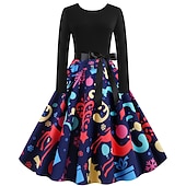 preiswerte Für Frauen-Weihnachtsmann Weihnachtskleid Ausgefallenes Weihnachtskleid Damen Weihnachten 1950er Erwachsene Weihnachten Neujahr Heiligabend Weihnachten Party Silvester Kleid